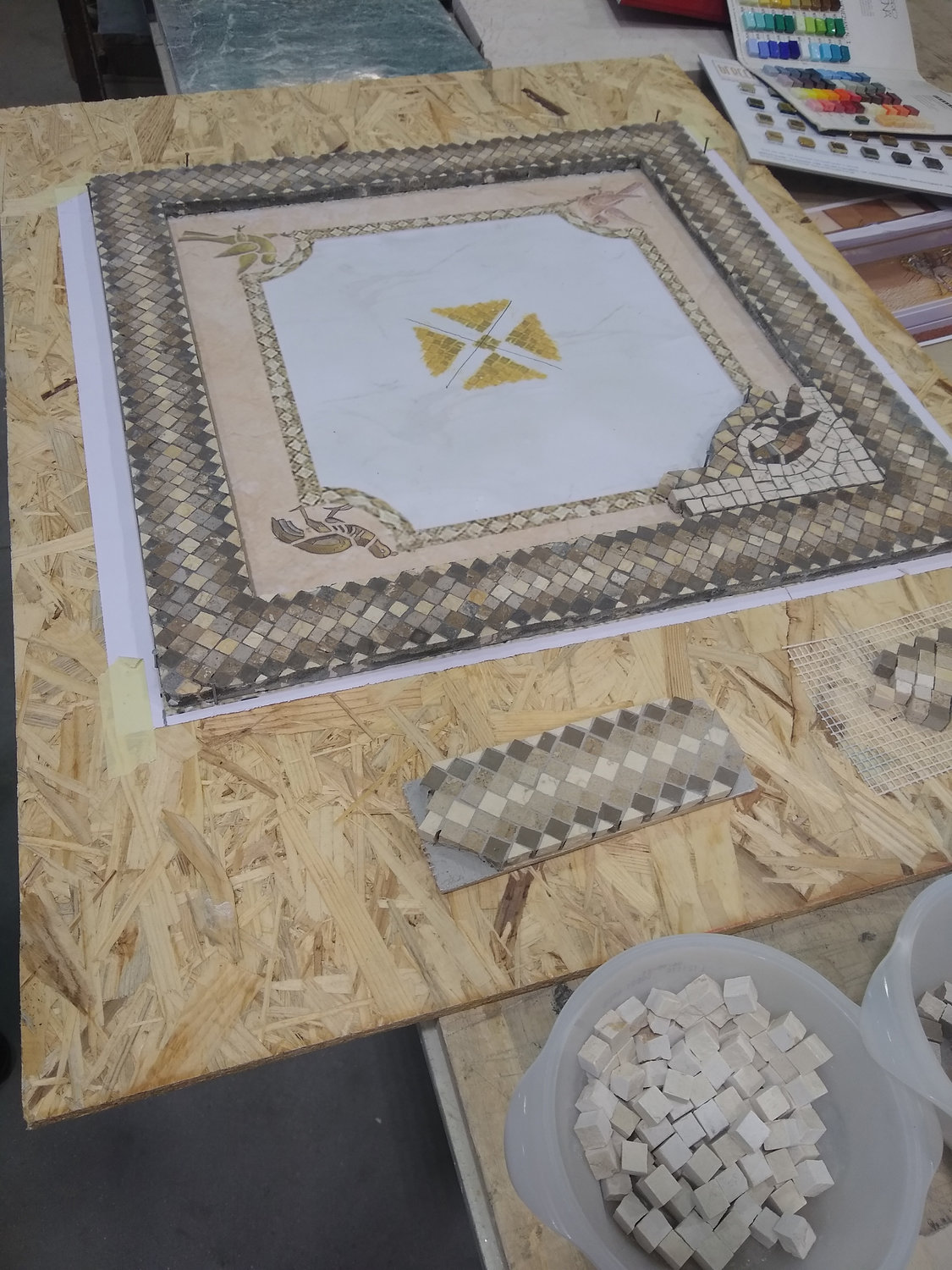 These are facets of the new altar as it is being built in Italy.
